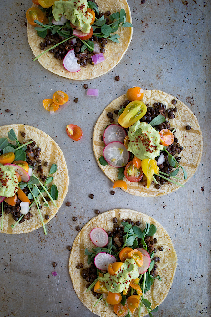 #pinmakeeat 8 | Squirrelly Minds - Lentil Tacos with Tomato Radish Salsa from Chez Us