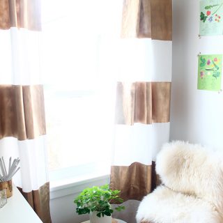 DIY | Gold Painted Curtains