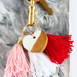 DIY | Gold Dipped Clay Heart Keychain