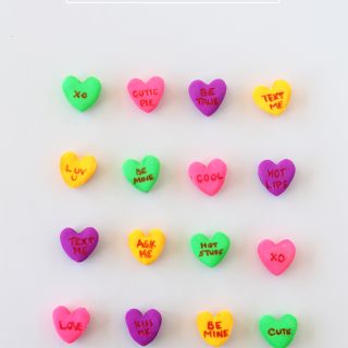 How to make DIY conversation heart erasers