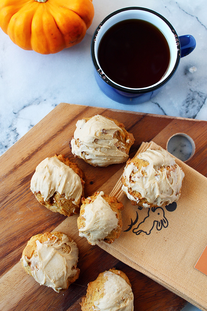 Mini pumpkin scones with brown sugar icing | Squirrelly Minds