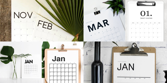 40+ Free Printable 2018 Calendars | Squirrelly Minds