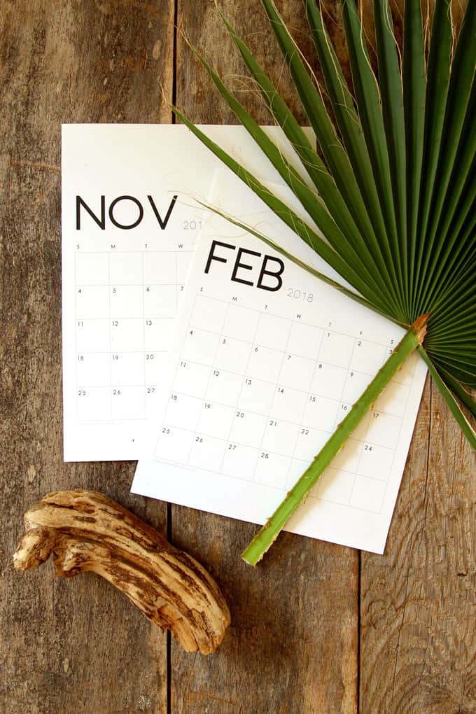 40+ Free Printable 2018 Calendars | Squirrelly Minds - Photo by A Piece of Rainbow 