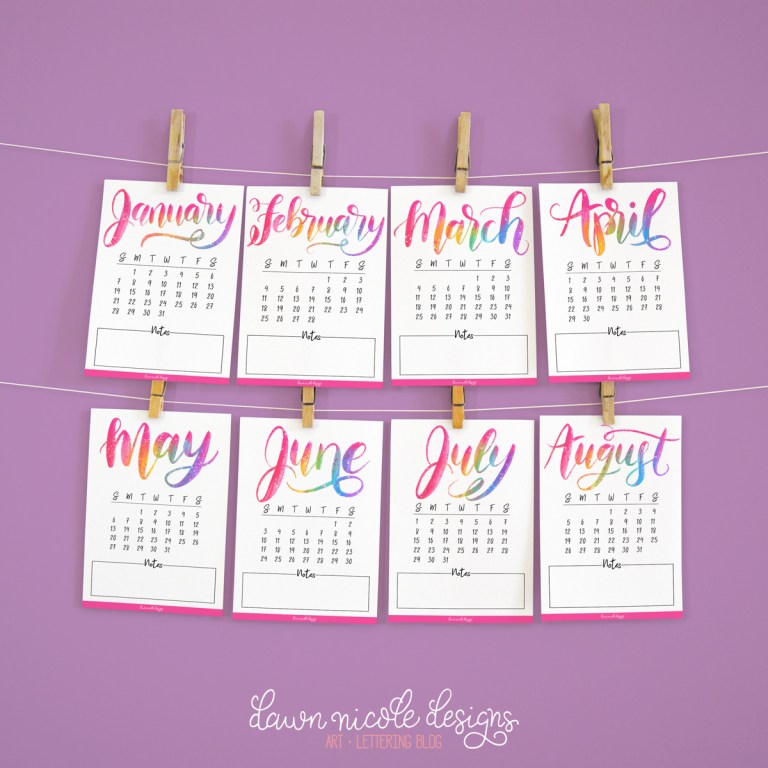 40+ Free Printable 2018 Calendars | Squirrelly Minds - Photo by Dawn Nicole