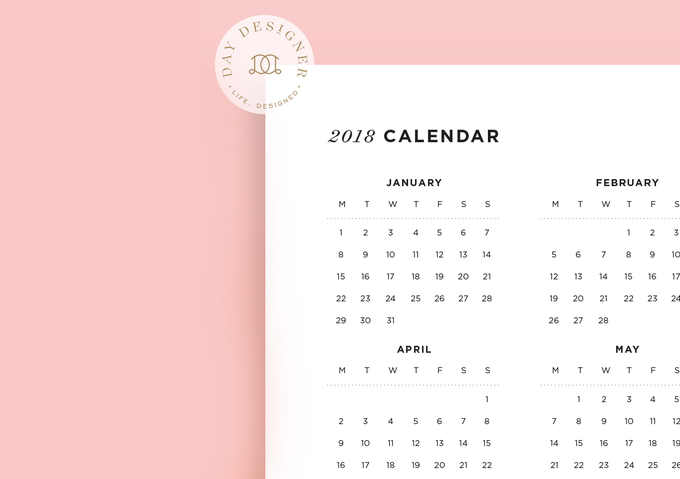 40+ Free Printable 2018 Calendars | Squirrelly Minds - Photo by Day Designer