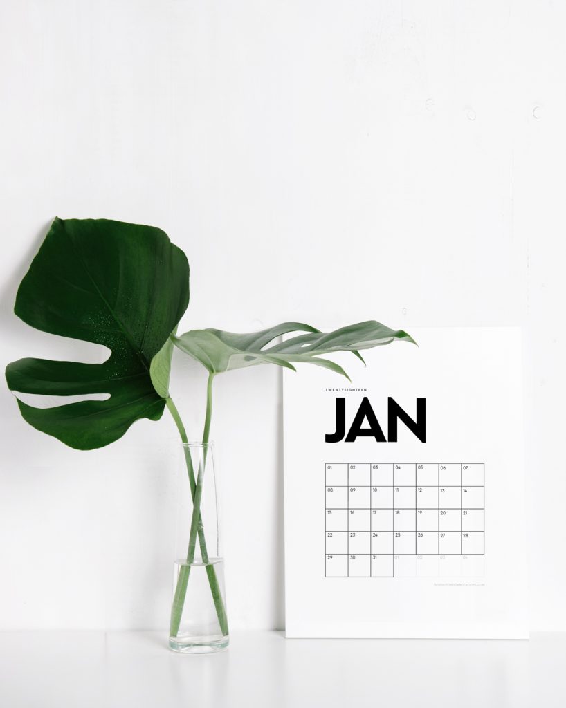 40+ Free Printable 2018 Calendars | Squirrelly Minds - Photo by Foreign Rooftops