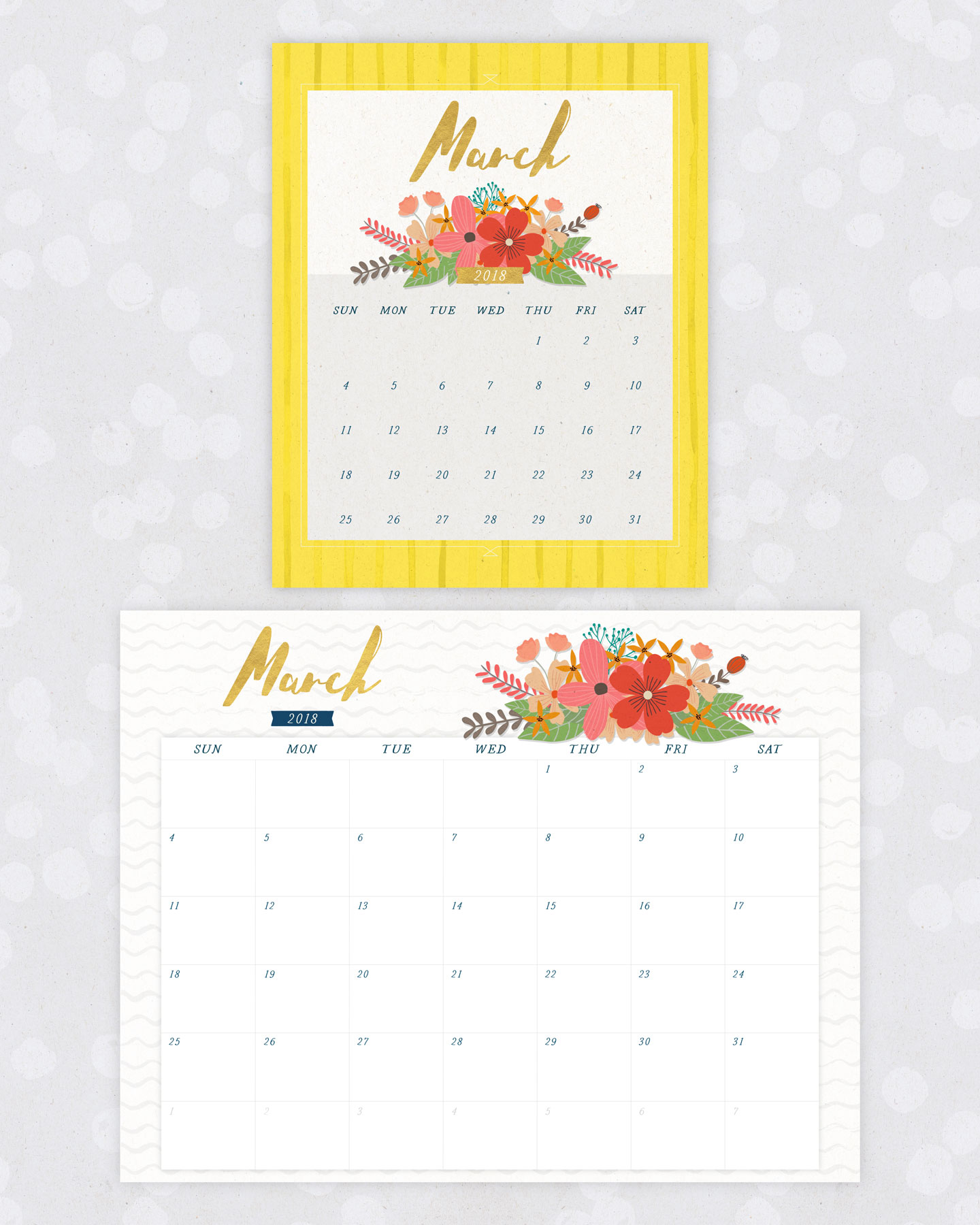 40+ Free Printable 2018 Calendars | Squirrelly Minds - Photo by FTD by Design